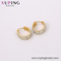 E-608 xuping moda New arrival Rhinestone 24 K cor de ouro simples brincos de argola para as mulheres